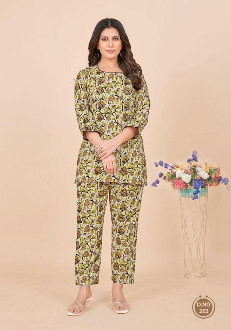 Krisha Vol 2 By Shivay Printed Cotton Cord Set Short Kurti With Pant Wholesale Price In Surat